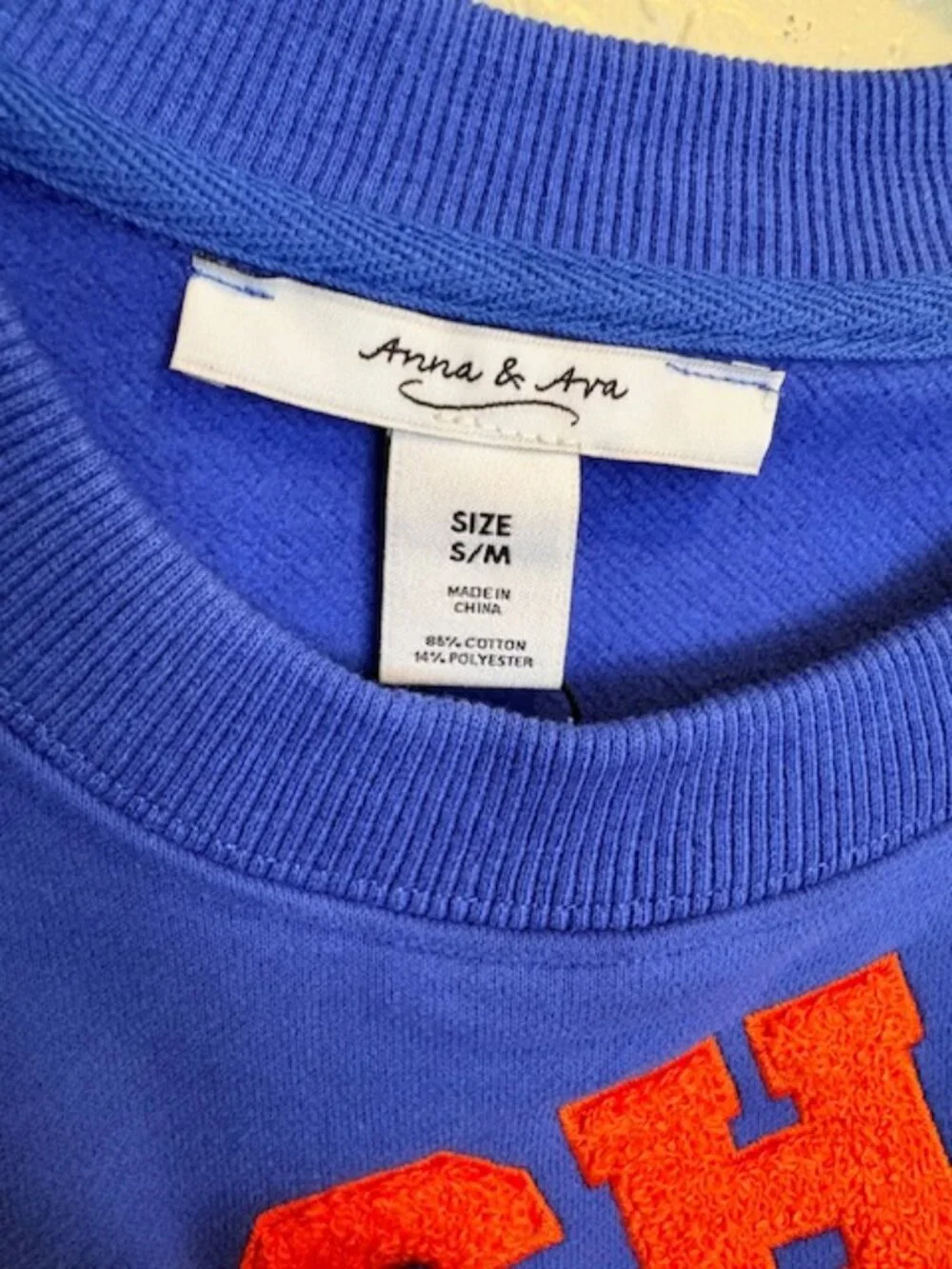 Anna & Ava Sequin Football Touch Down Cropped Oversize Sweatshirt Womens S/M NWT - Picture 5 of 14